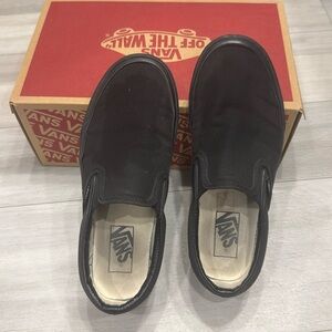 Vans black slip ons  size 7.5 women